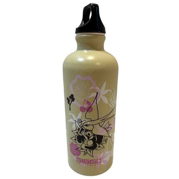 SIGG Switzerland Metal Water Bottle with Bird, Dragon &‎ Flower Design Cold Only - Picture 1 of 8